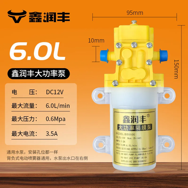 [580297105672] 💧 12V Electric Diaphragm Water Pump, Micro Sprayer, High Pressure 12 Volt - Xinrunfeng 6.0L white shell large pump